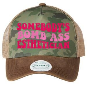 Somebodys Bomb Ass Esthetician Legacy Tie Dye Trucker Hat