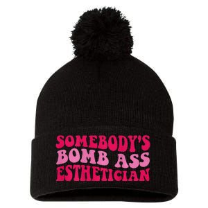 Somebodys Bomb Ass Esthetician Pom Pom 12in Knit Beanie