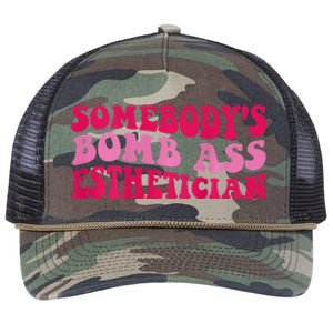 Somebodys Bomb Ass Esthetician Retro Rope Trucker Hat Cap