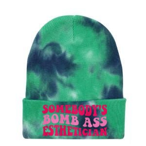 Somebodys Bomb Ass Esthetician Tie Dye 12in Knit Beanie