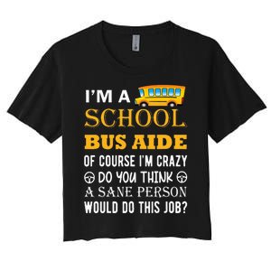 School Bus Aide Funny Back to School Women's Crop Top Tee