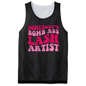 Somebodys Bomb Ass Lash Artist Funny Lash Tech Funny Groovy Mesh Reversible Basketball Jersey Tank