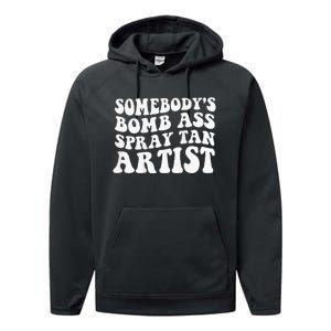 Somebodys Bomb Ass Spray Tan Artist Performance Fleece Hoodie