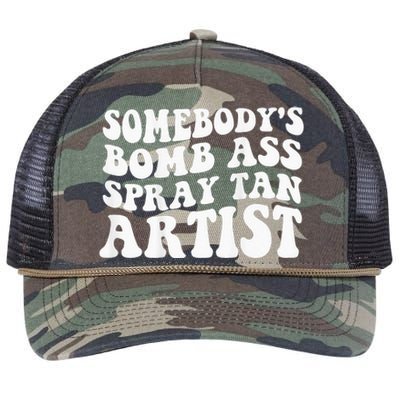 Somebodys Bomb Ass Spray Tan Artist Retro Rope Trucker Hat Cap