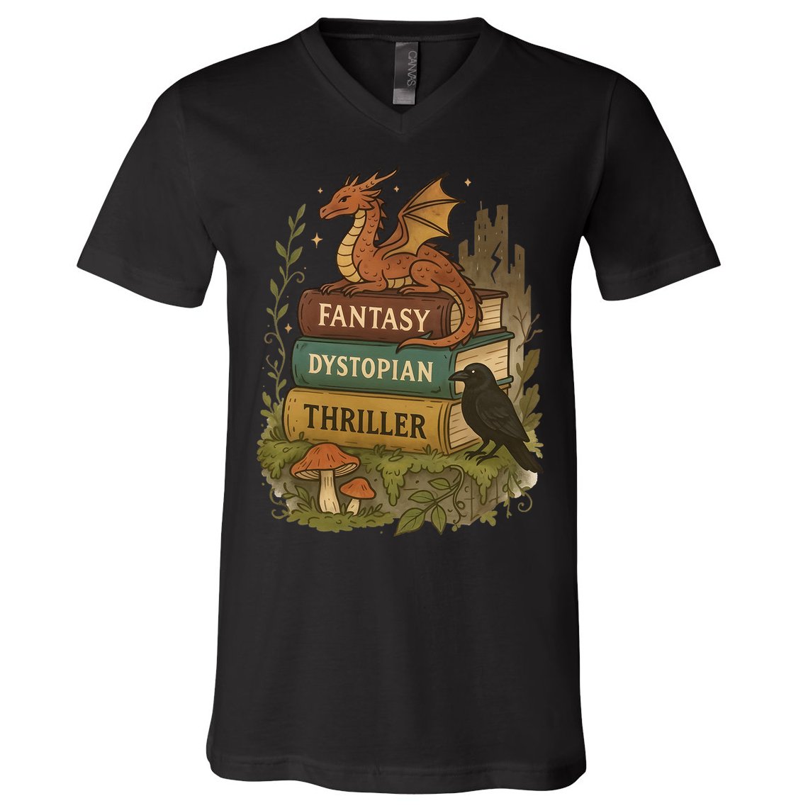 Subtle Book Anti-Trump Book Fantasy Dystopian Thriller V-Neck T-Shirt
