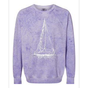 Sailor Boating Anchor Simple Line Drawing Sailboat Sailing Colorblast Crewneck Sweatshirt