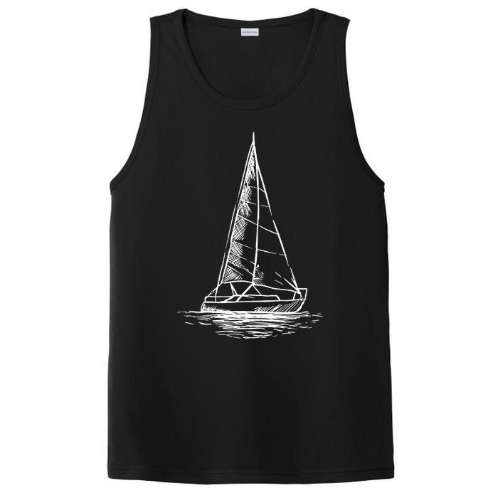 Sailor Boating Anchor Simple Line Drawing Sailboat Sailing PosiCharge Competitor Tank