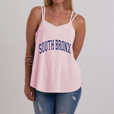 South Bronx Arched Dark Blue Text Women's Strappy Tank
