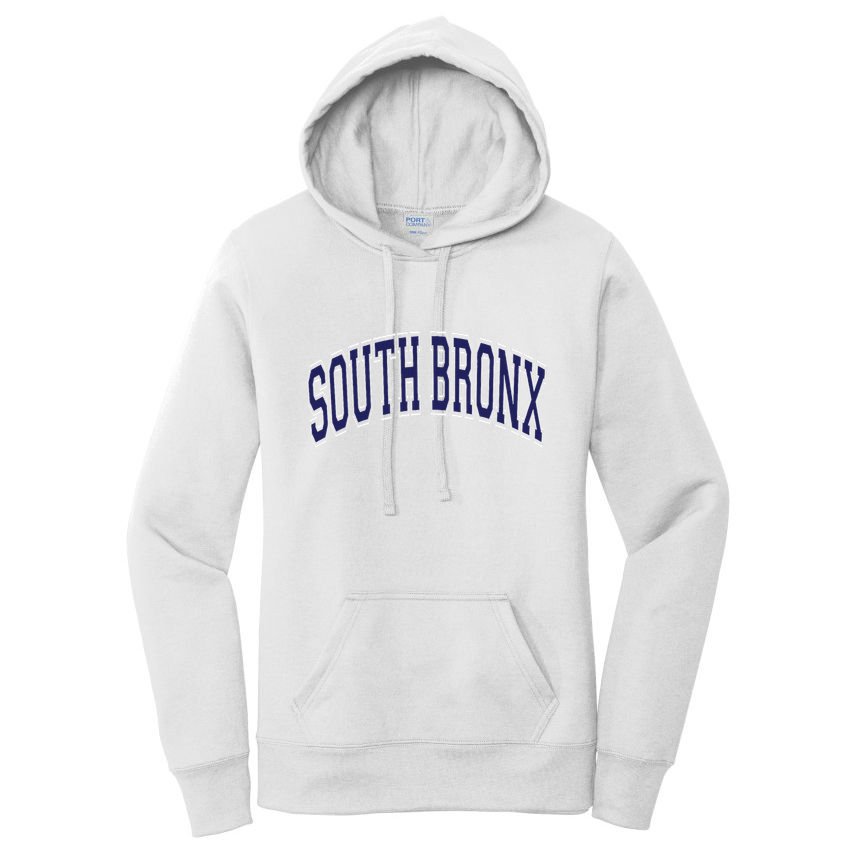 South Bronx Arched Dark Blue Text Women's Pullover Hoodie