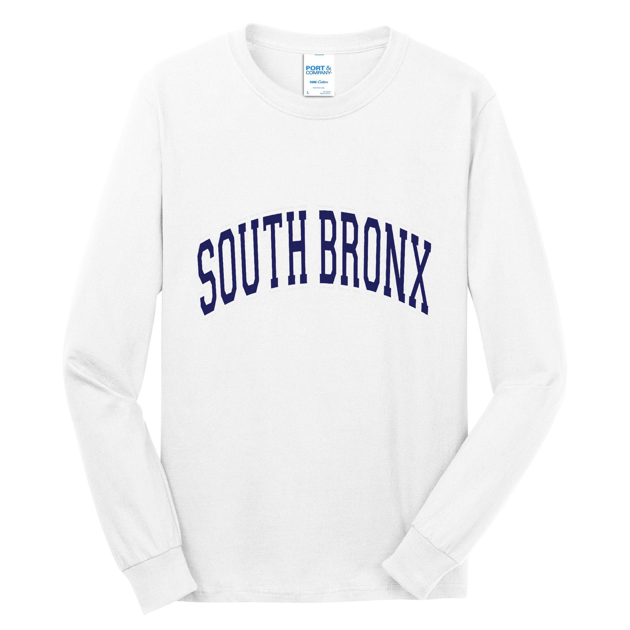 South Bronx Arched Dark Blue Text Tall Long Sleeve T-Shirt