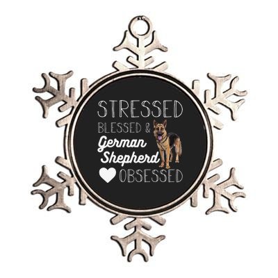 Stressed blessed and German shepherd obsessed crazy Metallic Star Ornament