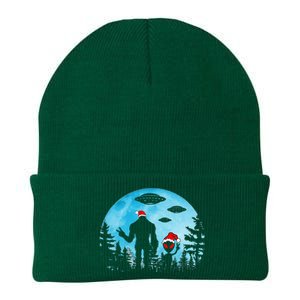 Santa Bigfoot Alien Ufo Christmas Sasquatch Extraterrestrial Knit Cap Winter Beanie