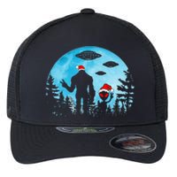 Santa Bigfoot Alien Ufo Christmas Sasquatch Extraterrestrial Flexfit Unipanel Trucker Cap