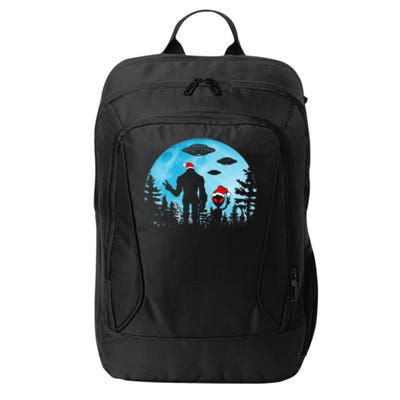 Santa Bigfoot Alien Ufo Christmas Sasquatch Extraterrestrial City Backpack