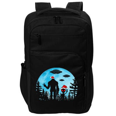 Santa Bigfoot Alien Ufo Christmas Sasquatch Extraterrestrial Impact Tech Backpack