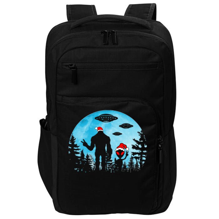 Santa Bigfoot Alien Ufo Christmas Sasquatch Extraterrestrial Impact Tech Backpack