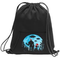 Santa Bigfoot Alien Ufo Christmas Sasquatch Extraterrestrial Sweatshirt Cinch Pack Bag