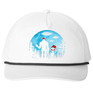 Santa Bigfoot Alien Ufo Christmas Sasquatch Extraterrestrial Snapback Five-Panel Rope Hat