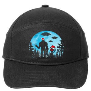 Santa Bigfoot Alien Ufo Christmas Sasquatch Extraterrestrial 7-Panel Snapback Hat