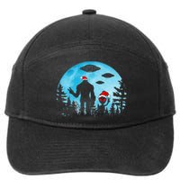 Santa Bigfoot Alien Ufo Christmas Sasquatch Extraterrestrial 7-Panel Snapback Hat