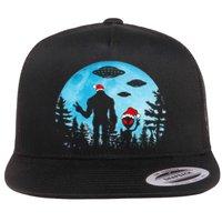 Santa Bigfoot Alien Ufo Christmas Sasquatch Extraterrestrial Flat Bill Trucker Hat