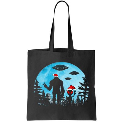 Santa Bigfoot Alien Ufo Christmas Sasquatch Extraterrestrial Tote Bag