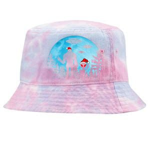 Santa Bigfoot Alien Ufo Christmas Sasquatch Extraterrestrial Tie-Dyed Bucket Hat