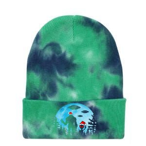 Santa Bigfoot Alien Ufo Christmas Sasquatch Extraterrestrial Tie Dye 12in Knit Beanie