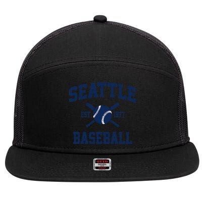 Seattle Baseball Athletic Vintage Sports Team Fan 7 Panel Mesh Trucker Snapback Hat