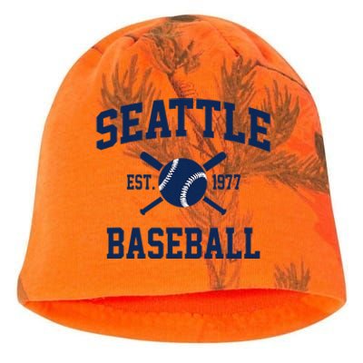 Seattle Baseball Athletic Vintage Sports Team Fan Kati - Camo Knit Beanie