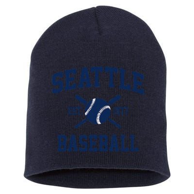 Seattle Baseball Athletic Vintage Sports Team Fan Short Acrylic Beanie