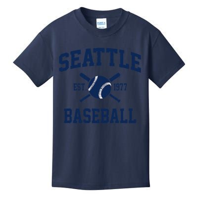 Seattle Baseball Athletic Vintage Sports Team Fan Kids T-Shirt