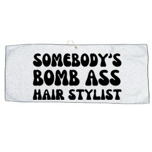 Somebody's Bomb Ass Hair Stylist Funny Large Microfiber Waffle Golf Towel