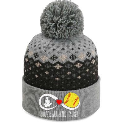 Softball Baseball And Yoga Mama Yoga Mom Yoga Mommy Gift The Baniff Cuffed Pom Beanie