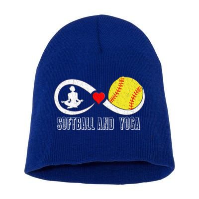 Softball Baseball And Yoga Mama Yoga Mom Yoga Mommy Gift Short Acrylic Beanie