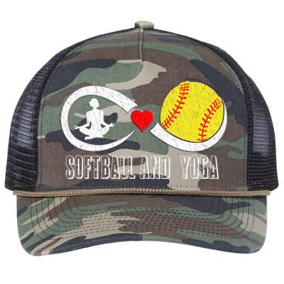 Softball Baseball And Yoga Mama Yoga Mom Yoga Mommy Gift Retro Rope Trucker Hat Cap