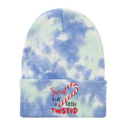 Sweet But A Little Twisted Candy Cane Gift Tie Dye 12in Knit Beanie