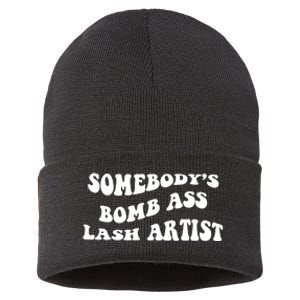 Somebody's Bomb Ass Lash Artist Birthday Gift Sustainable Knit Beanie