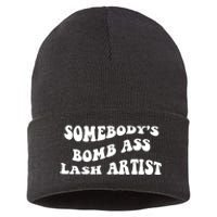 Somebody's Bomb Ass Lash Artist Birthday Gift Sustainable Knit Beanie