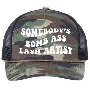 Somebody's Bomb Ass Lash Artist Birthday Gift Retro Rope Trucker Hat Cap