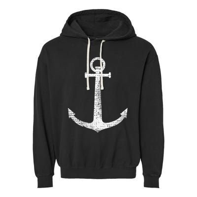 Sailing Boat Anchor Garment-Dyed Fleece Hoodie