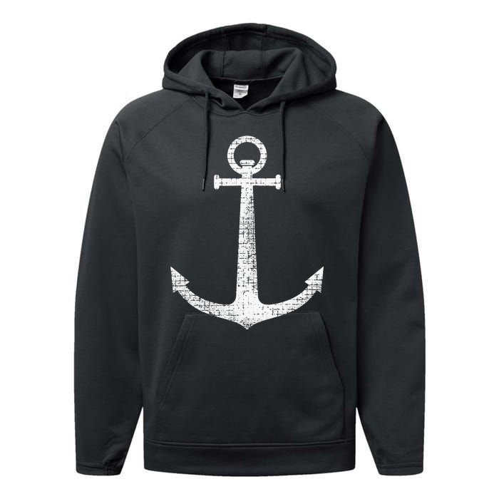 Sailing Boat Anchor Performance Fleece Hoodie