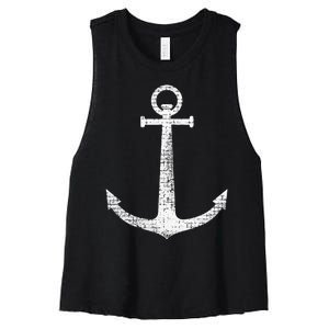 Sailing Boat Anchor Women's Racerback Cropped Tank