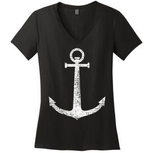 Sailing Boat Anchor Women's V-Neck T-Shirt