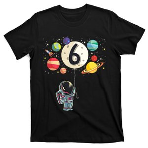 Sixth Birthday Astronaut 6th Birthday Space Moon T-Shirt