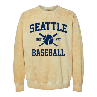 Seattle Baseball Athletic Vintage Sports Team Fan Colorblast Crewneck Sweatshirt