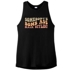 Somebody's Bomb Ass Hairstylist Ladies PosiCharge Tri-Blend Wicking Tank