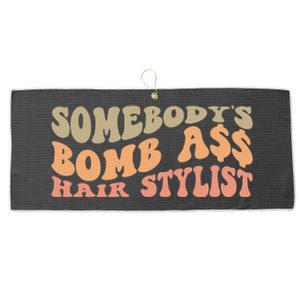 Somebody's Bomb Ass Hairstylist Large Microfiber Waffle Golf Towel