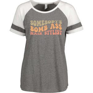 Somebody's Bomb Ass Hairstylist Enza Ladies Jersey Colorblock Tee