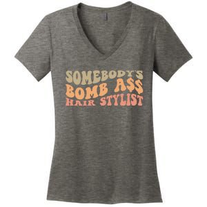 Somebody's Bomb Ass Hairstylist Women's V-Neck T-Shirt